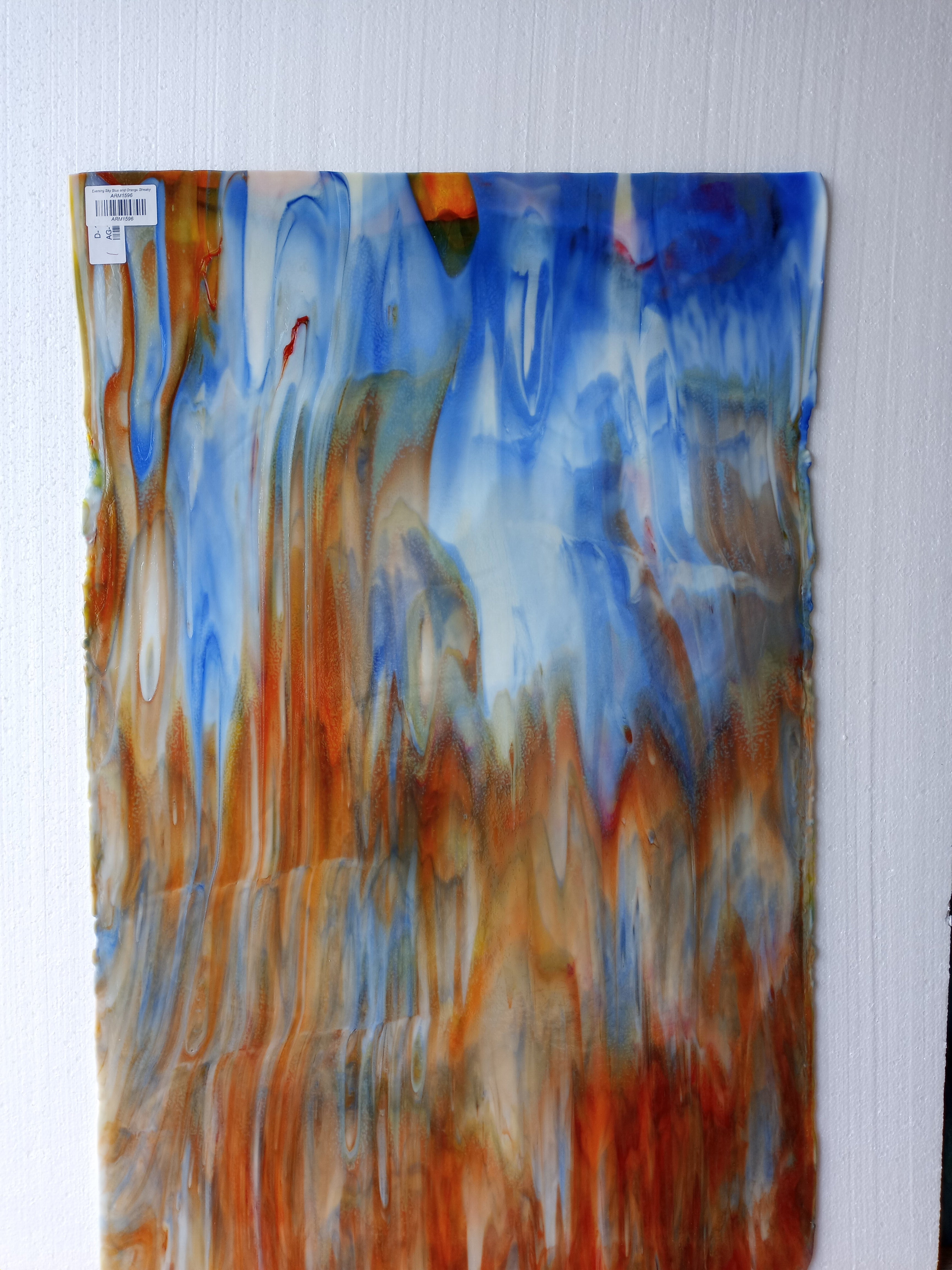 Evening Sky Blue and Orange Streaky – Stained Glass Express