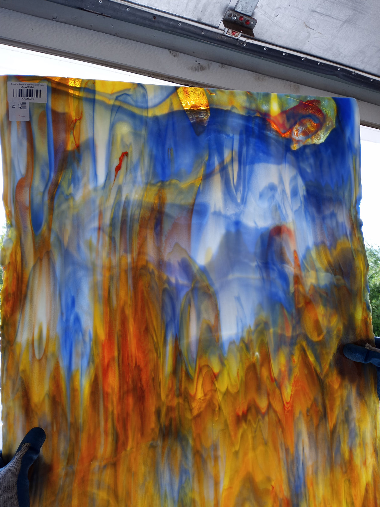 Evening Sky Blue and Orange Streaky backlit