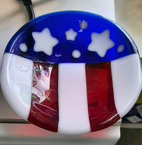 FLAG PLATE ROUND - Stained Glass Express 