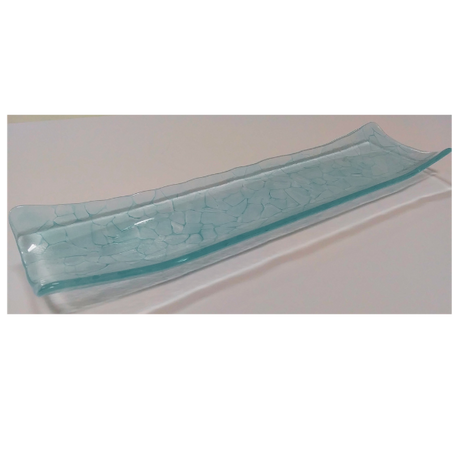 Fun Night Out Fused Glass Crackle Platter - Stained Glass Express 