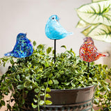 Bird Glass Plant Pick