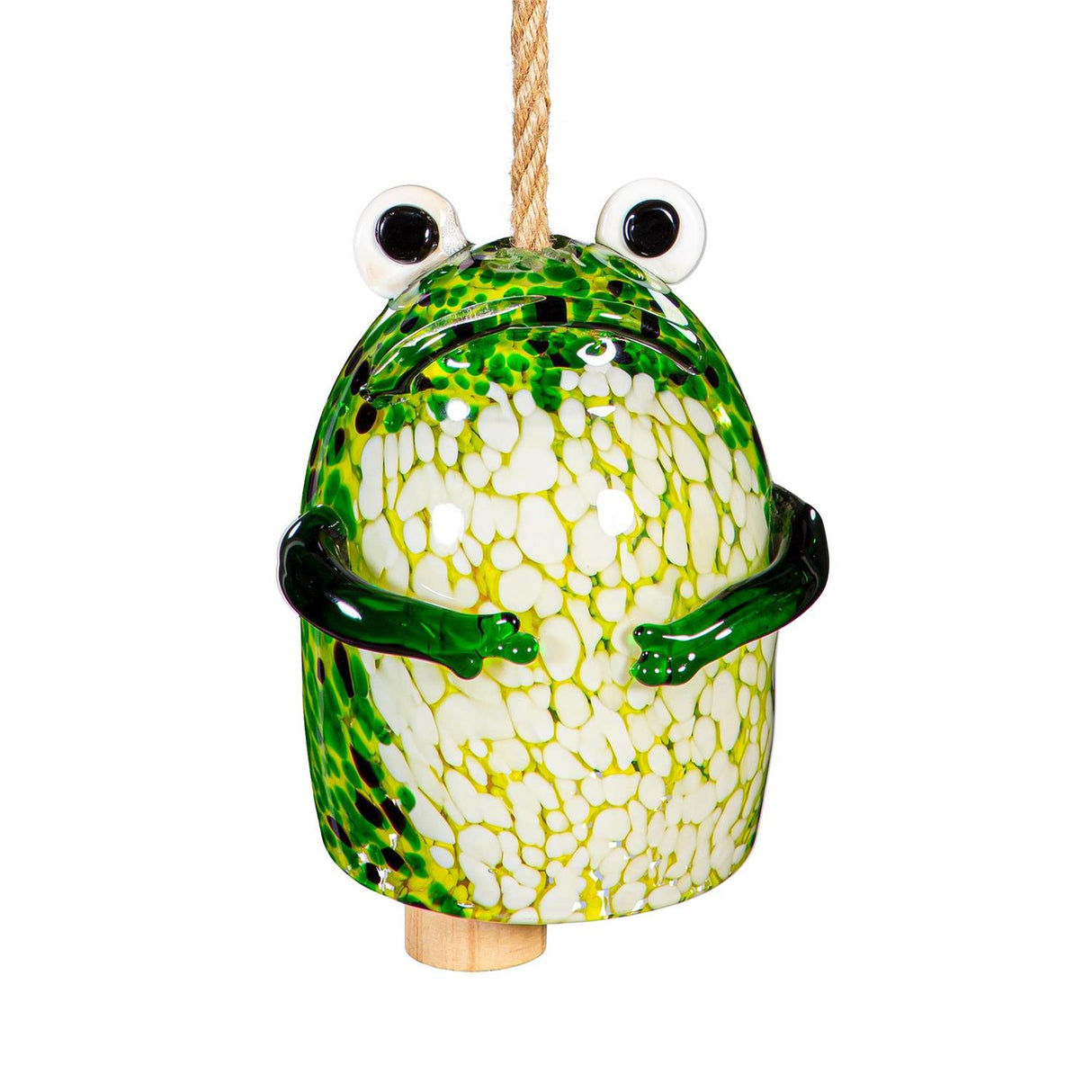 Garden Bell Art Glass Frog