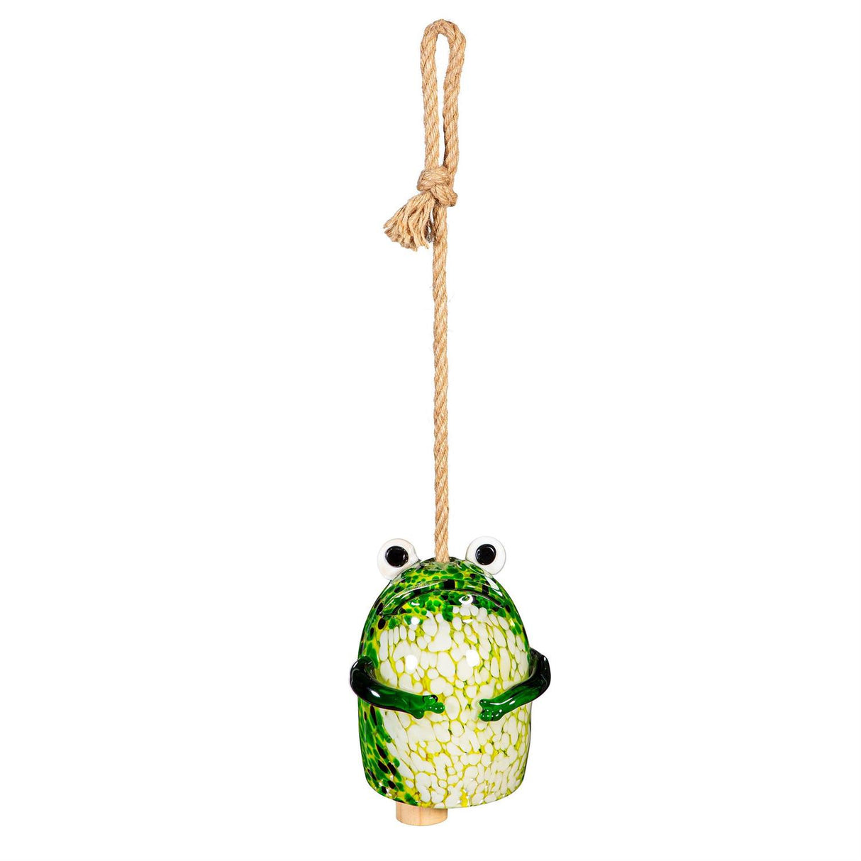 Garden Bell Art Glass Frog