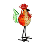 Glass Rooster 8" with Metal Feet