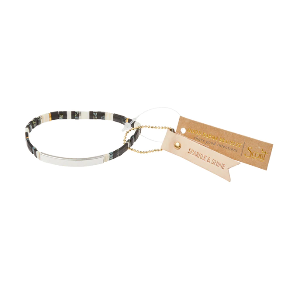 Good Karma Miyuki Bracelet Raven/Silver - Stained Glass Express 