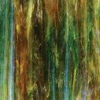 Green w/ Amber & White Wispy Opal - Stained Glass Express 