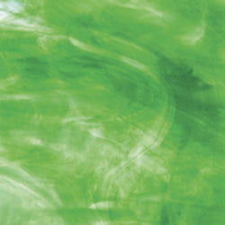 Green w/ White Wispy Opal - Stained Glass Express 