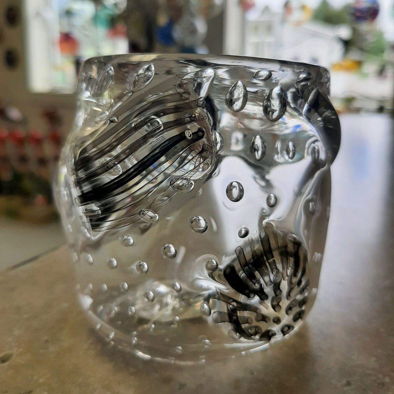 Hand Blown Smokey Scotch Glass - Stained Glass Express 