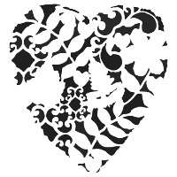 Heart Fern Fusion Stencil - Stained Glass Express 