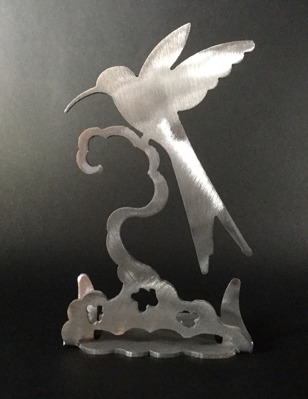 Hummingbird Brushed Aluminum Art Stand
