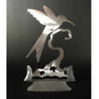 Hummingbird Brushed Aluminum Art Stand - Stained Glass Express 