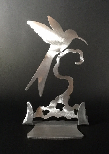Hummingbird Brushed Aluminum Art Stand