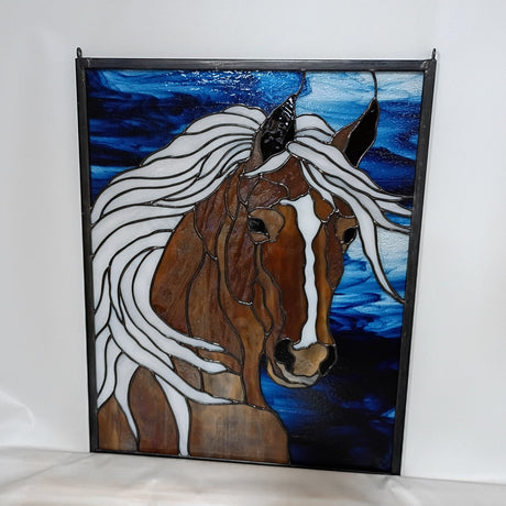 Stained Glass Horse Panel