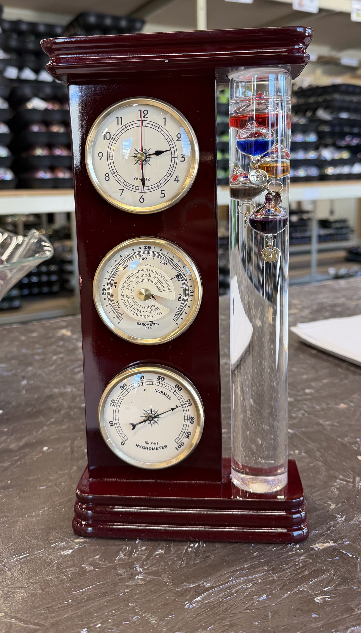 Galileo Designer Wood Galileo Thermometer