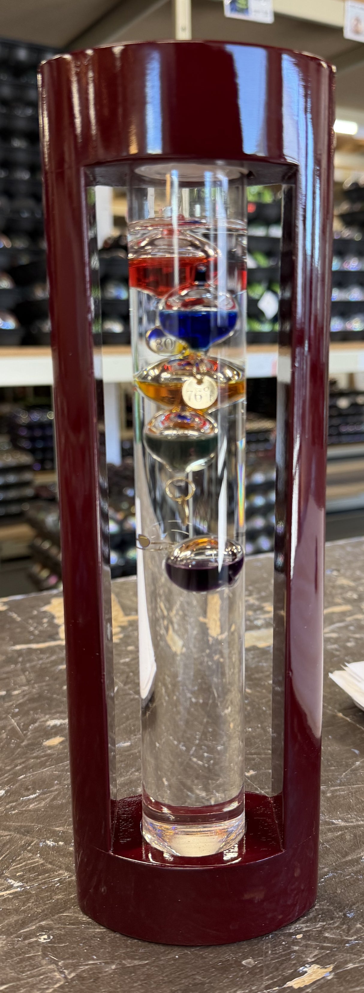 Galileo Designer Wood Galileo Thermometer