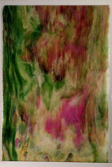 Ice White, Gold Pink, Green, Silver Yellow Stipple - Stained Glass Express 