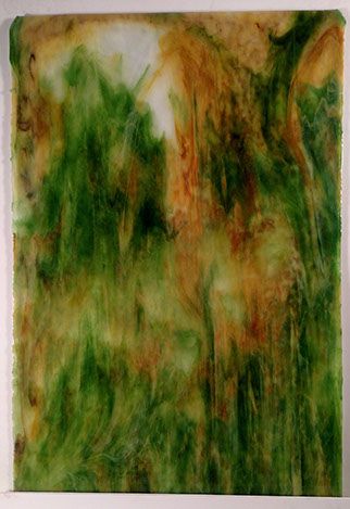 Ice White, Silver Yellow and Green Stipple - Stained Glass Express 