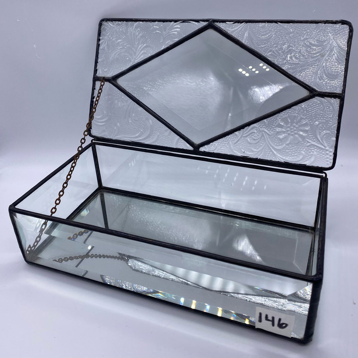 Inspiration Kit Diamond Bevel Jewelry Box - Stained Glass Express 