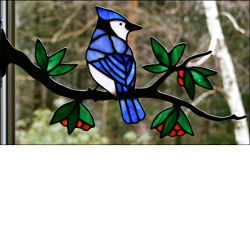 Inspiration Kit Window Frame Birds Blue Jay - Stained Glass Express 