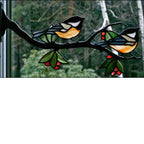 Inspiration Kit Window Frame Birds Chickadee Pair - Stained Glass Express 