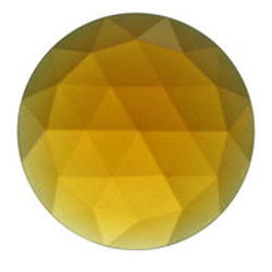 Jewel Faceted Round  25mm  Light Amber - Stained Glass Express 