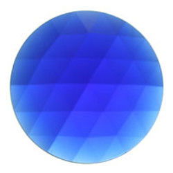 Jewel   Faceted Round 30mm Dark Blue - Stained Glass Express 