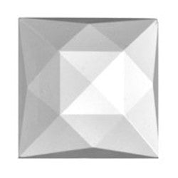 Jewel Faceted Square 18mm Crystal clear - Stained Glass Express 