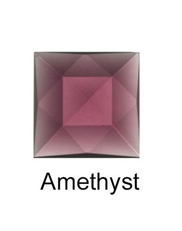 Jewel, Faceted Square 25mm   Amethyst - Stained Glass Express 