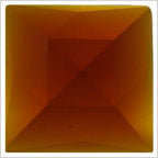 Jewel Faceted Square 25mm Dark Amber - Stained Glass Express 