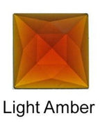Jewel, Faceted Square 25mm   Light Amber - Stained Glass Express 