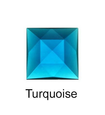 Jewel, Faceted Square 25mm   Turquoise - Stained Glass Express 