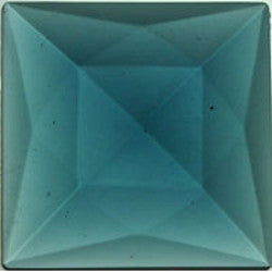 Jewel Faceted Square 40mm Steel Blue - Stained Glass Express 