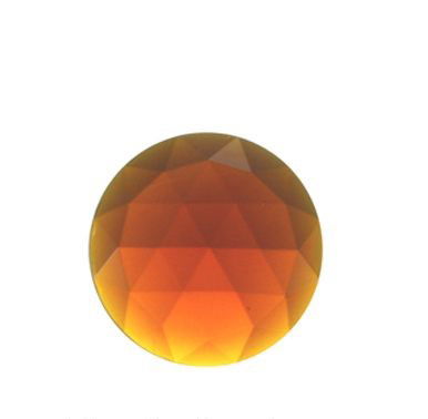 Jewel  Round 25mm Dark Amber - Stained Glass Express 