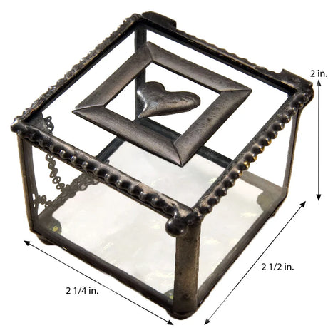 Keepsake Box, Clear with Heart Overlay
