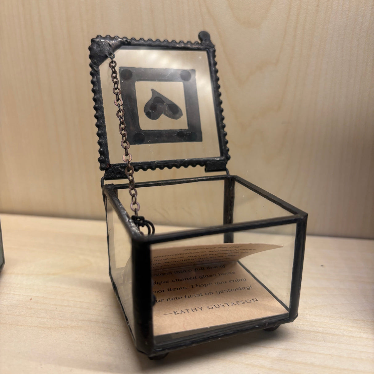 Keepsake Box, Clear with Heart Overlay