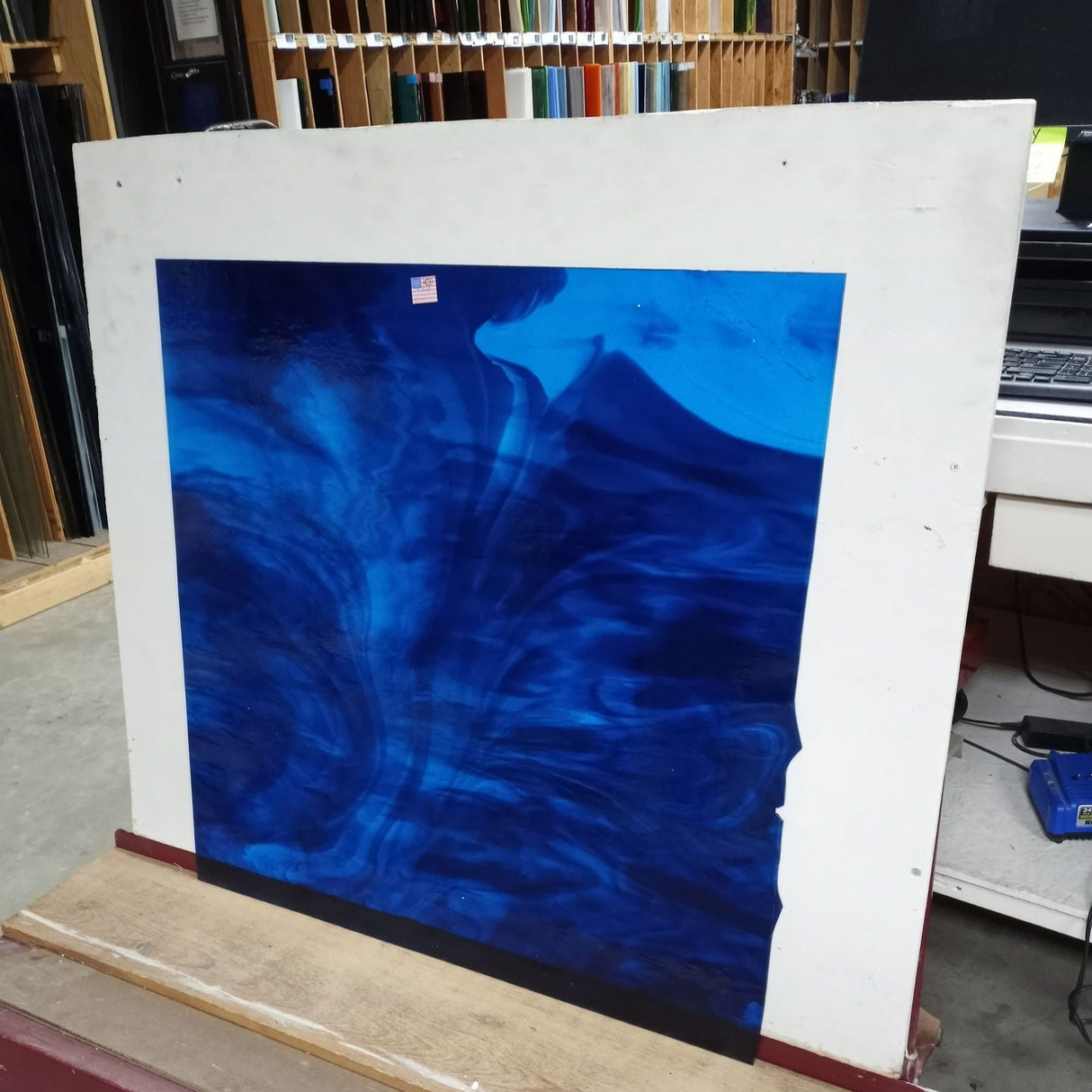 Kokomo Medium Blue, Royal Blue Streaky - Stained Glass Express 