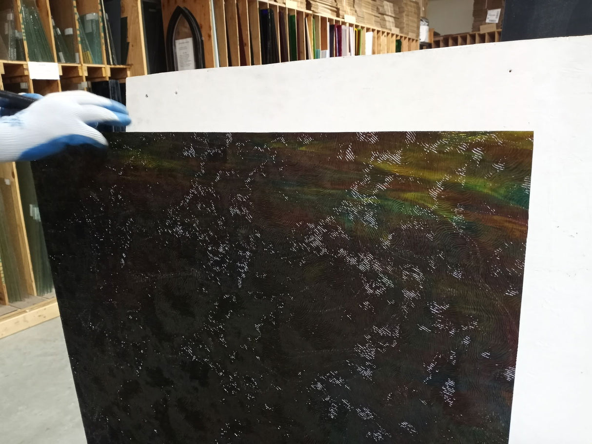 Kokomo Purple, Lime, Blue Streaky Vertigo - Stained Glass Express 