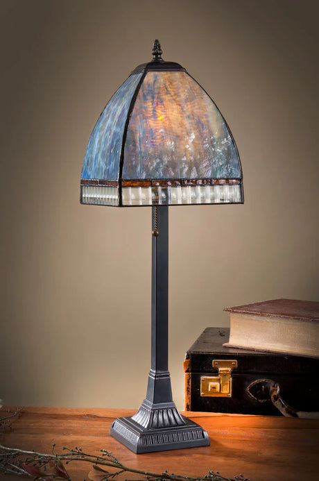 LAMP Blue and Purple Tiffany Curved