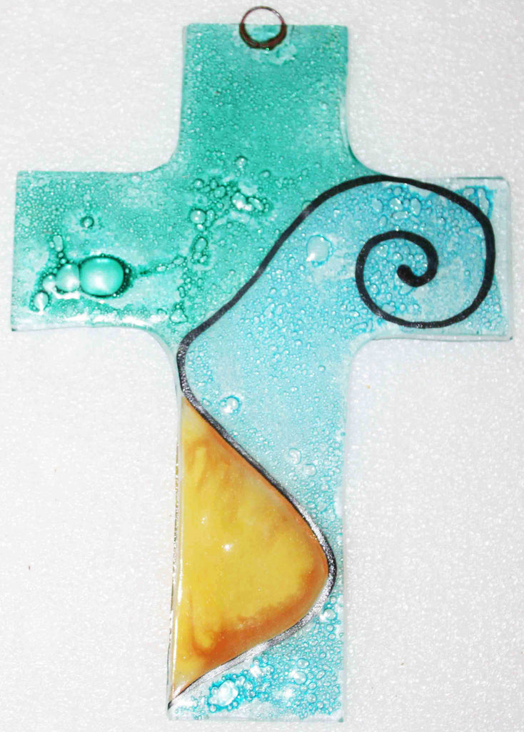Large Fused Cross Suncatcher - Stained Glass Express 