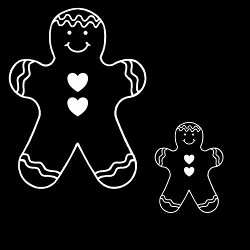 Large Gingerbread Man Decal White - Stained Glass Express 
