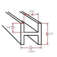 Lead Came 1/4inch Flat H - Stained Glass Express 