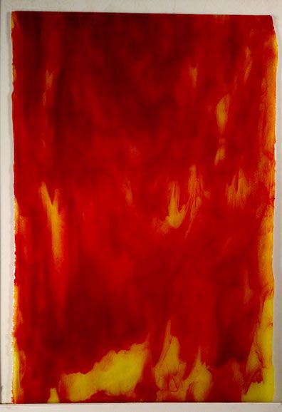 Lemon Yellow & Red Opal Stipple - Stained Glass Express 