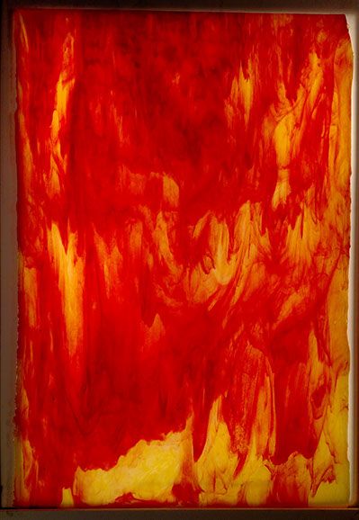 Lemon Yellow & Red Opal Stipple - Stained Glass Express 