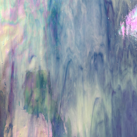 Medium Blue, White Opal Iridescent