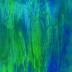 Medium Green, Dark Blue and White Wispy