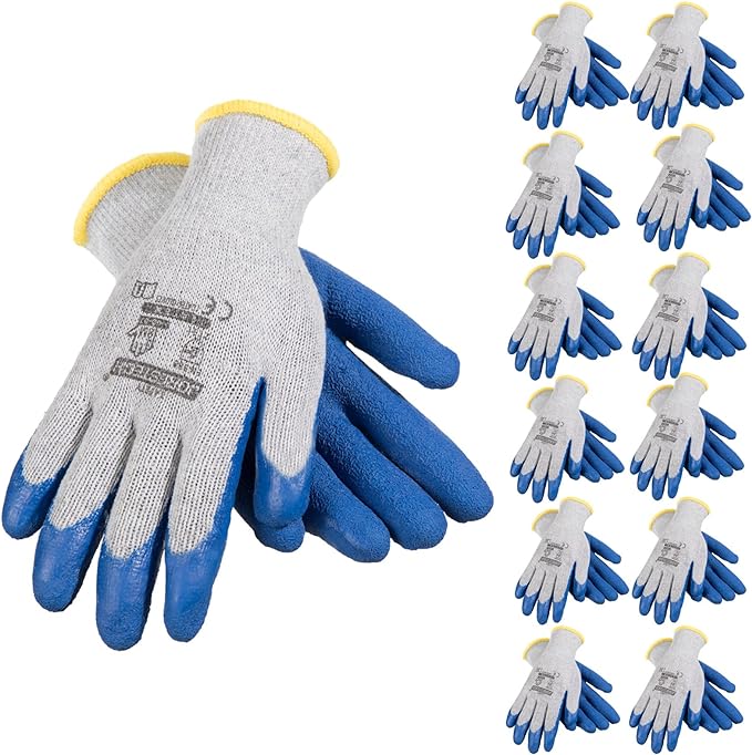 Medium Premium Rubber Palm Coated Work gloves - Stained Glass Express 