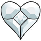 Mini Victorian Ornament Clear Bevel Heart Cluster - Stained Glass Express 