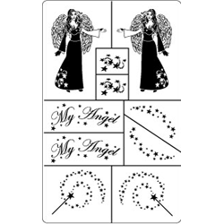 My Angel Stencil Rub N Etch - Stained Glass Express 