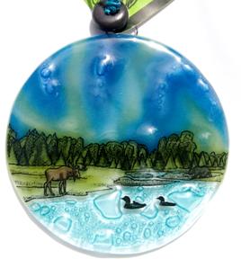 Northern Lights Lake Suncatcher - Stained Glass Express 