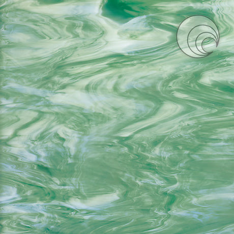 96 COE Seafoam Green with White Translucent